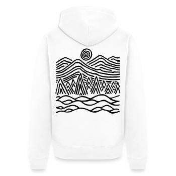 Seltsame schwarze Landschaft - Unisex Premium Bio Zip Hoodie - Weiß - Hinten - Thijin (182cm)