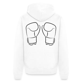 Kickboxing gloves - Unisex Premium Organic Zip Hoodie - white - Back - Thijin (182cm)
