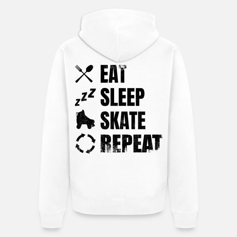 Routine de patinage à roulettes - Veste à capuche bio Premium Unisexe - blanc