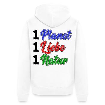 Planet Umwelt Natur Erde Umweltfreundlich Spruch - Unisex Premium Bio Zip Hoodie - Weiß - Hinten - Thijin (182cm)