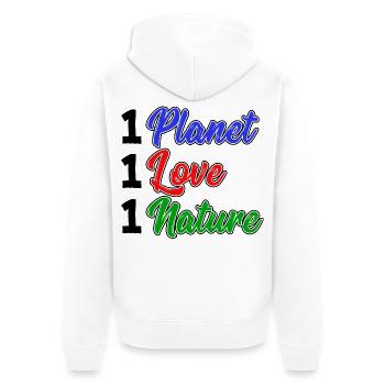 Nature Conservation Nature Planète Terre Déclaration Environnement - Veste à capuche bio Premium Unisexe - blanc - Dos - Thijin (182cm)