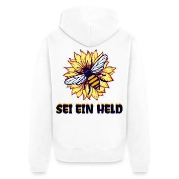 Tierschutz Umwelt Statement Erde Artenschutz Biene - Unisex Premium Bio Zip Hoodie - Weiß - Hinten - Thijin (182cm)