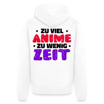 Japan Manga Anime Statement Comic Animation - Unisex Premium Bio Zip Hoodie - Weiß - Hinten - Thijin (182cm)