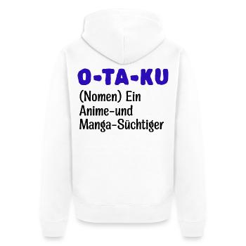 Anime Manga Statement Comic Otaku Zeichentrick - Unisex Premium Bio Zip Hoodie - Weiß - Hinten - Thijin (182cm)
