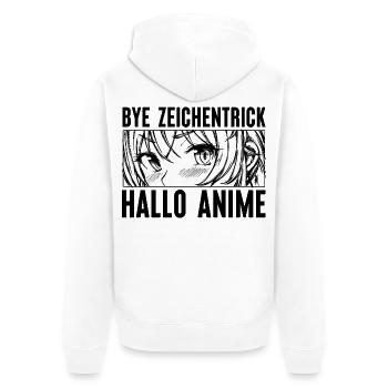 Zeichentrick Manga Comic Anime Trickfilm Japan - Unisex Premium Bio Zip Hoodie - Weiß - Hinten - Thijin (182cm)