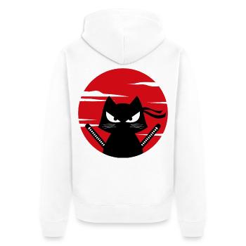 Katze Mangastyle Anime Manga Japanisch Animation - Unisex Premium Bio Zip Hoodie - Weiß - Hinten - Thijin (182cm)