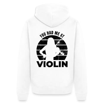 Tu m’avais au violon - Veste à capuche bio Premium Unisexe - blanc - Dos - Thijin (182cm)