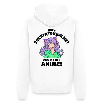 Anime Statement Zeichentrick Animation Comic Manga - Unisex Premium Bio Zip Hoodie - Weiß - Hinten - Thijin (182cm)