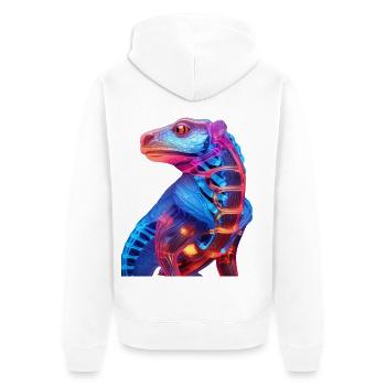 Dragon illuminé au néon - Veste à capuche bio Premium Unisexe - blanc - Dos - Thijin (182cm)