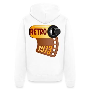 BIRTHDAY 1973 RETRO PHOTOGRAPHY - Unisex Premium Organic Zip Hoodie - white - Back - Thijin (182cm)