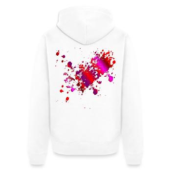 ROT PINKES BLUT - HALLOWEEN KOSTÜME BLUTFLECKEN - Unisex Premium Bio Zip Hoodie - Weiß - Hinten - Thijin (182cm)