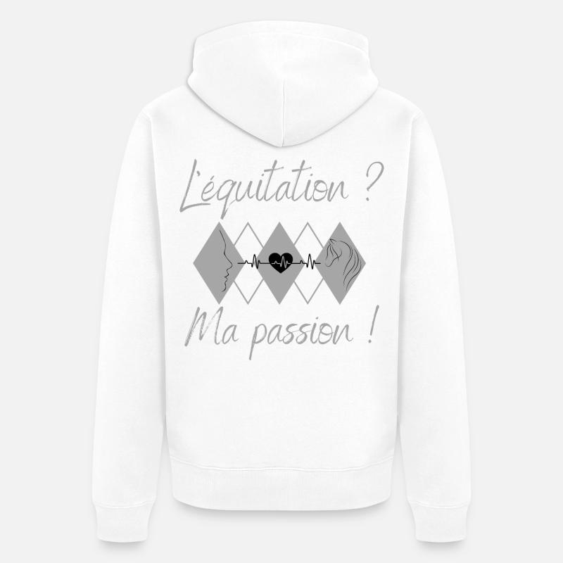 L'équitation, ma passion ! - Veste à capuche bio Premium Unisexe - blanc