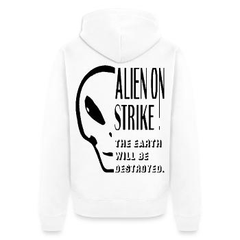 Alien Head Strike Dictons Ufo Climate Environment Shirt - Veste à capuche bio Premium Unisexe - blanc - Dos - Thijin (182cm)