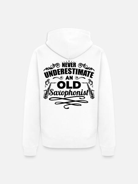 Saxophonist Großvater - Unisex Premium Bio Zip Hoodie - Weiß