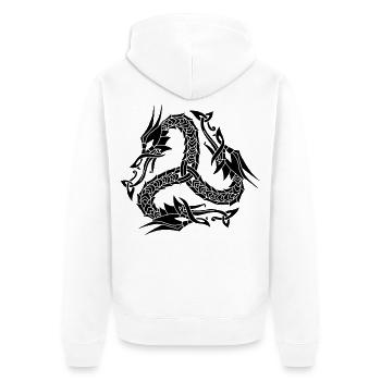 Celtic Black Hydra - Unisex Premium Organic Zip Hoodie - white - Back - Thijin (182cm)