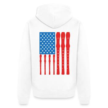 Joueur de flûte patriotique américain - Veste à capuche bio Premium Unisexe - blanc - Dos - Thijin (182cm)