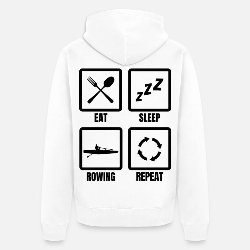 Routine du rameur - Veste à capuche bio Premium Unisexe - blanc