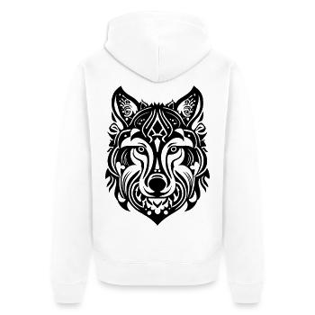 Tête de loup noir - Veste à capuche bio Premium Unisexe - blanc - Dos - Thijin (182cm)