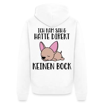 Lustige Sprüche mit Chihuahua - Unisex Premium Bio Zip Hoodie - Weiß - Hinten - Thijin (182cm)
