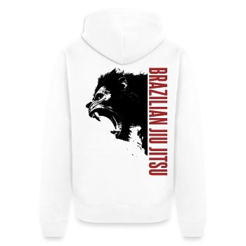 Gorille tête brésilien Jiu Jitsu BJJ cadeau - Veste à capuche bio Premium Unisexe - blanc - Dos - Thijin (182cm)