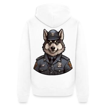 Loup policier - Veste à capuche bio Premium Unisexe - blanc - Dos - Thijin (182cm)