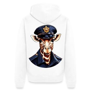 Giraffen Polizist - Unisex Premium Bio Zip Hoodie - Weiß - Hinten - Thijin (182cm)