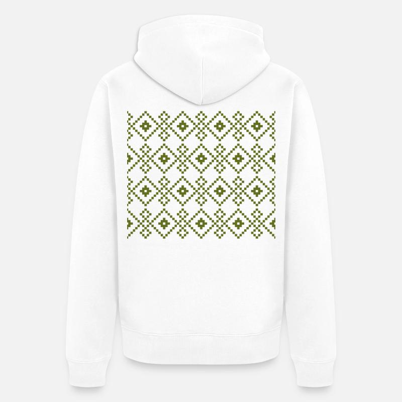 Weihnachtspullover (grün) - Unisex Premium Bio Zip Hoodie - Weiß