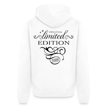 Limited Edition 2008 Birthday Gift Ladies - Unisex Premium Organic Zip Hoodie - white - Back - Thijin (182cm)