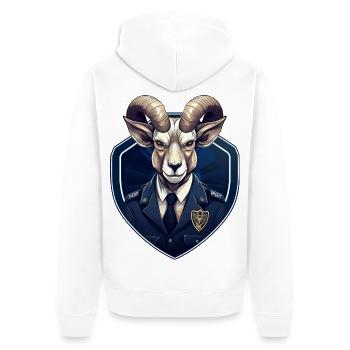 Police Capricorne - Veste à capuche bio Premium Unisexe - blanc - Dos - Thijin (182cm)