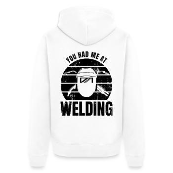 You had me weld - Unisex Premium Organic Zip Hoodie - white - Back - Thijin (182cm)