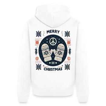 Joyeux Noël laid Noël Peace Sweater - Veste à capuche bio Premium Unisexe - blanc - Dos - Thijin (182cm)
