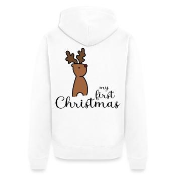 my first christmas design - Unisex Premium Bio Zip Hoodie - Weiß - Hinten - Thijin (182cm)