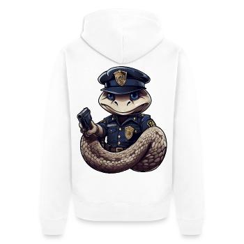 Policier serpent - Veste à capuche bio Premium Unisexe - blanc - Dos - Thijin (182cm)