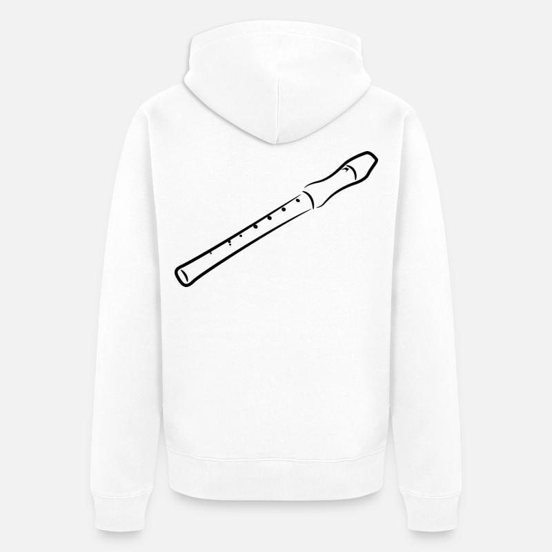 Dessin de flûte - Veste à capuche bio Premium Unisexe - blanc