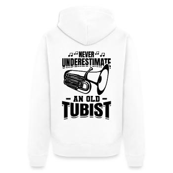 Joueur de tuba Grand-père - Veste à capuche bio Premium Unisexe - blanc - Dos - Thijin (182cm)