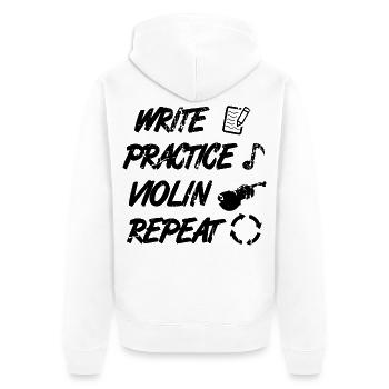 Geiger Spruch - Unisex Premium Bio Zip Hoodie - Weiß - Hinten - Thijin (182cm)