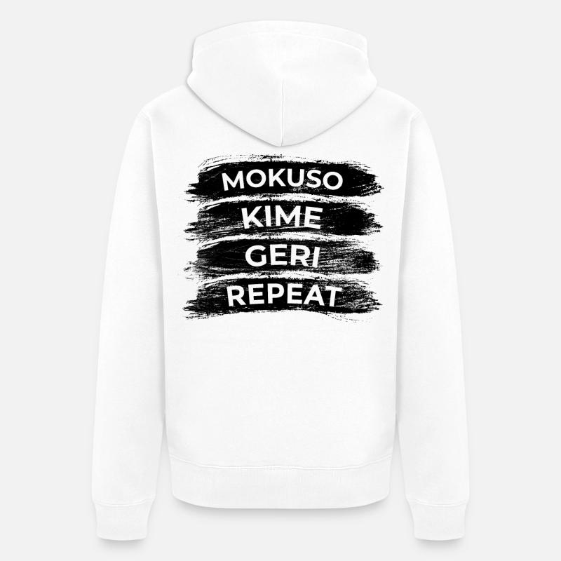 Techniques de karaté - Veste à capuche bio Premium Unisexe - blanc
