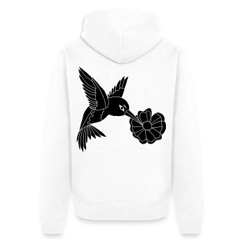 Black Foraging Bird - Unisex Premium Organic Zip Hoodie - white - Back - Thijin (182cm)