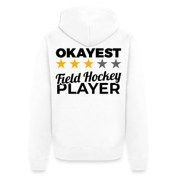 Lustiger Feldhockeyspieler - Unisex Premium Bio Zip Hoodie - Weiß - Hinten - Thijin (182cm)