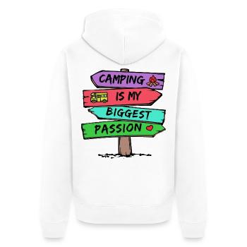 Camping Statement Caravan Camper Holiday Hikers - Unisex Premium Organic Zip Hoodie - white - Back - Thijin (182cm)