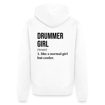 Batteur Fille Citation Drôle - Veste à capuche bio Premium Unisexe - blanc - Dos - Thijin (182cm)