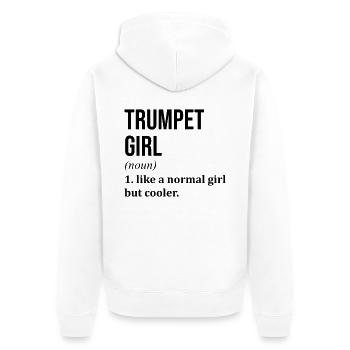 Trompetenmädchen Lustiges Zitat - Unisex Premium Bio Zip Hoodie - Weiß - Hinten - Thijin (182cm)