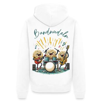 Bandnudeln Nudel Pasta Musik Musikband Wortspiel - Unisex Premium Bio Zip Hoodie - Weiß - Hinten - Thijin (182cm)
