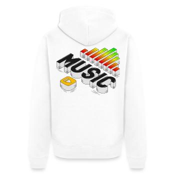 Jouer de la musique | Illustration de musique isométrique - Veste à capuche bio Premium Unisexe - blanc - Dos - Thijin (182cm)