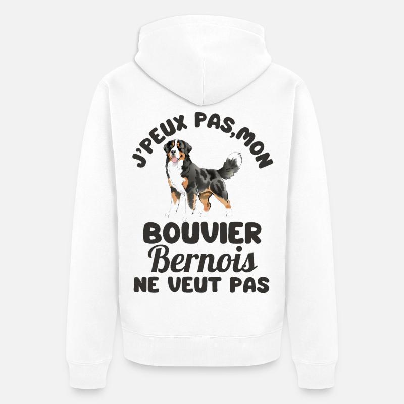bouvier bernois chien mignon 2 - Veste à capuche bio Premium Unisexe - blanc