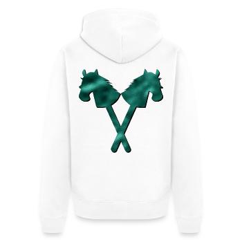 Hobby-Horsing ÉQUITATION - Veste à capuche bio Premium Unisexe - blanc - Dos - Thijin (182cm)