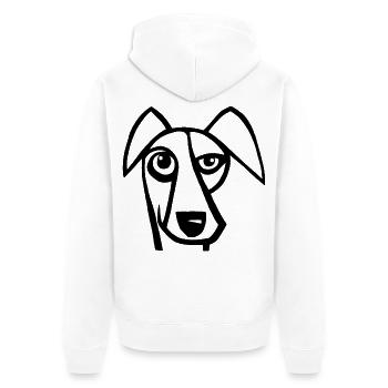 Lustiger schwarzer Hund - Unisex Premium Bio Zip Hoodie - Weiß - Hinten - Thijin (182cm)