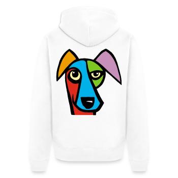 Funny Dog - Unisex Premium Organic Zip Hoodie - white - Back - Thijin (182cm)