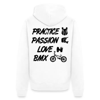 Passion Amour BMX - Veste à capuche bio Premium Unisexe - blanc - Dos - Thijin (182cm)