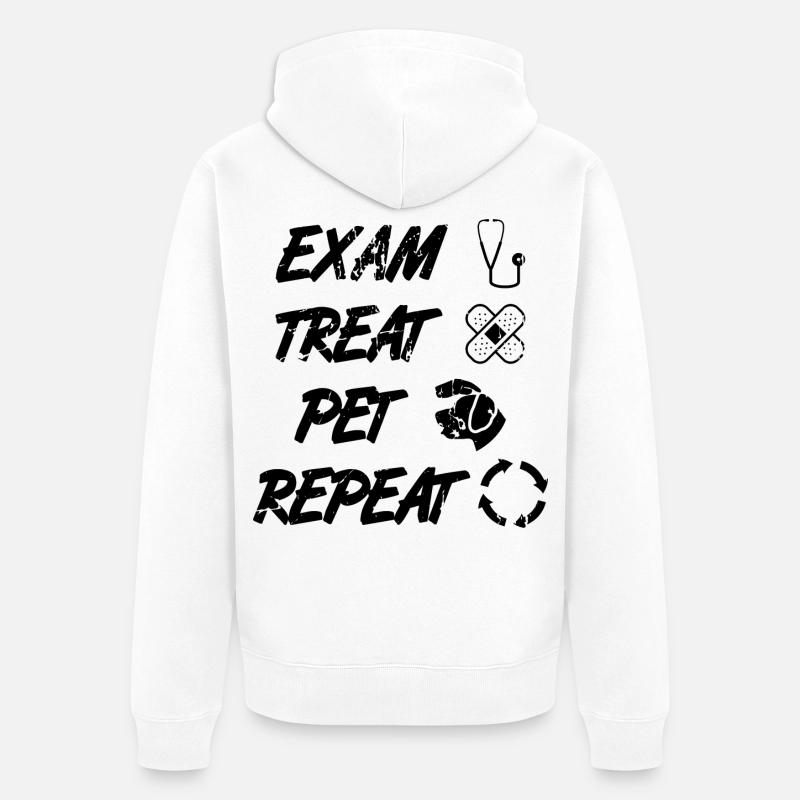 Tiermediziner Routine - Unisex Premium Bio Zip Hoodie - Weiß